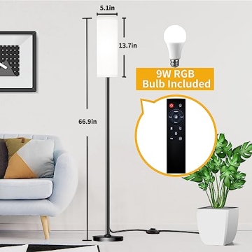Qaubauyt LED Floor Lamp with Remote & Dimmable Features