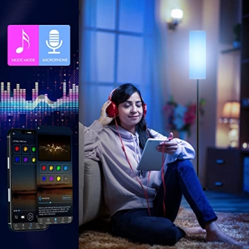 Qaubauyt LED Floor Lamp with Remote & Dimmable Features