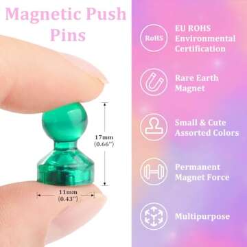 Buy 90 PCS Magnetic Push Pin Magnets in Assorted Colors