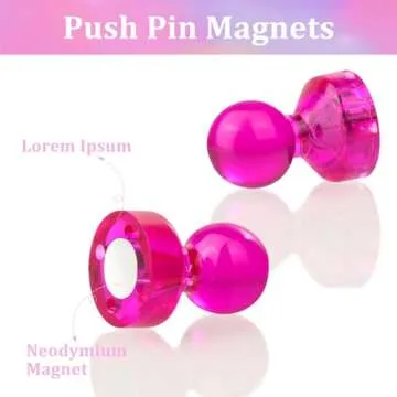 Buy 90 PCS Magnetic Push Pin Magnets in Assorted Colors