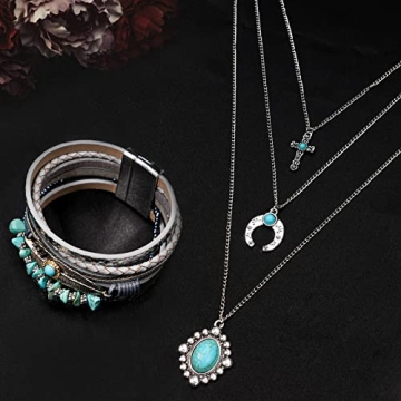 Yowivon Gorgeous Turquoise Jewelry Set for Women