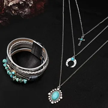 Yowivon Gorgeous Turquoise Jewelry Set for Women