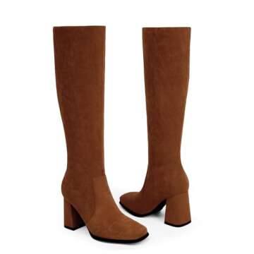 Shop Modatope Brown Suede Knee High Boots Women