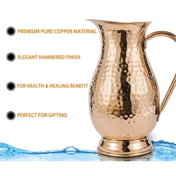 Handcrafted Copper Water Pitcher for Elegant Serving