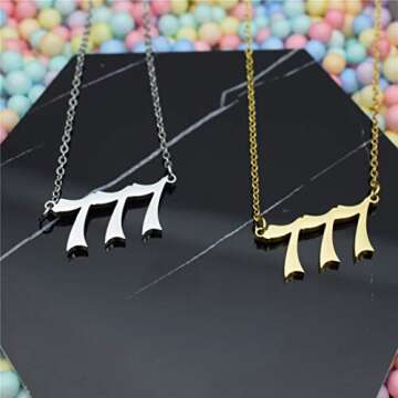HUTINICE Angel Number Necklace, 777 Necklace Gold Dainty Choker Lucky Numbers Pendant Numerology Minimalist Women Jewelry (777-Gold)