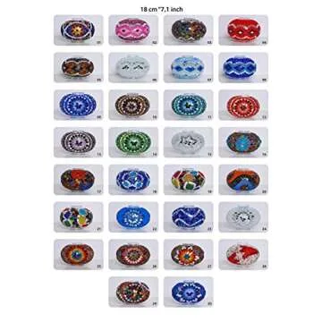 LaModaHome 40+ Unique Colors, 2020 Customizable Chandelier 5 Globes + Free 5 Bulbs, Stunning Mosaic Turkish Lamp Moroccan Light US Tiffany Lighting Ceiling Hanging Pendant Fixture Large Hardwired