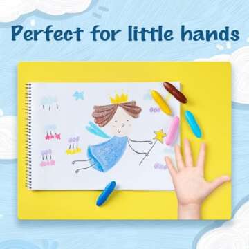 YPLUS Peanut Crayons for Kids, 12 Colors Washable Toddler Crayon, Non-Toxic Baby Crayon for ages 2-4, 1-3, 4-8, Coloring Art Supplies
