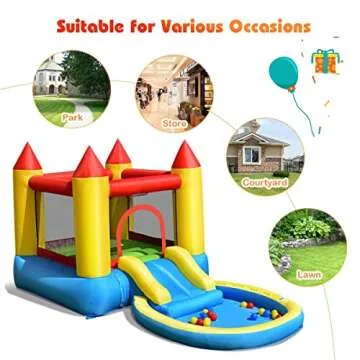 Costzon Inflatable Water Slide Bounce House for Kids Fun