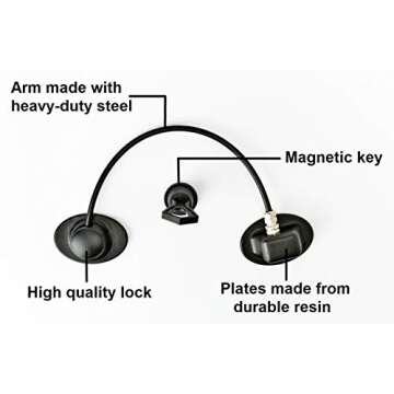 2 Pack Refrigerator Lock with with Magnetic, Black Refrigerator Lock Dorm Freezer Door Lock and Child Safety Cabinet Lock with Strong Adhesive, very convenient to unlock