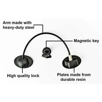 2 Pack Refrigerator Lock with with Magnetic, Black Refrigerator Lock Dorm Freezer Door Lock and Child Safety Cabinet Lock with Strong Adhesive, very convenient to unlock