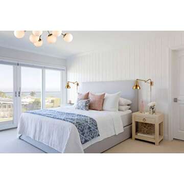 Swing Arm Wall Lamp Plug in Wall Sconce Industrial Bedside Reading Lighting with On/Off Switch Antique Brass