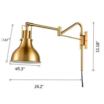 Elegant Swing Arm Wall Lamp Plug-in Sconce for Any Room