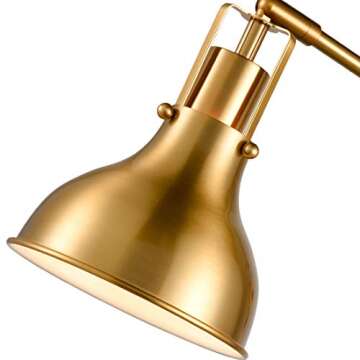 Swing Arm Wall Lamp Plug in Wall Sconce Industrial Bedside Reading Lighting with On/Off Switch Antique Brass