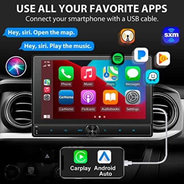 Westods 10.5" Detachable Car Stereo with CarPlay & Bluetooth