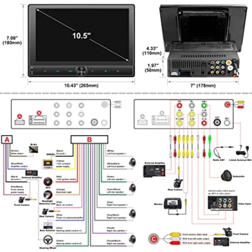 Westods 10.5" Detachable Car Stereo with CarPlay & Bluetooth