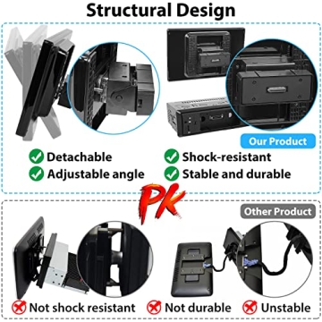 Westods 10.5" Detachable Car Stereo with CarPlay & Bluetooth