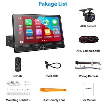 Westods 10.5" Detachable Car Stereo with CarPlay & Bluetooth