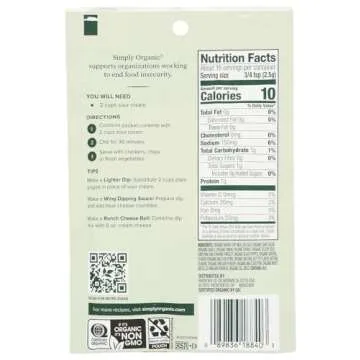 Simply Organic Ranch Dip, Certified Organic, Gluten-Free | 1.5 oz | Pack of 3