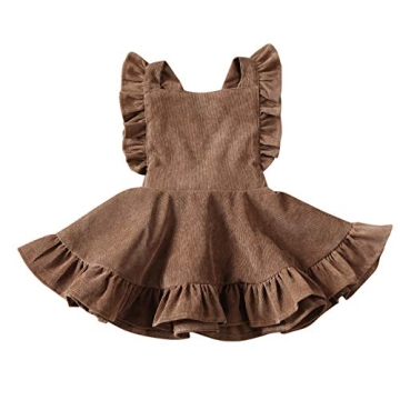 Karuedoo Baby Girls Velvet Suspender Skirt - Adorable Outfit for Toddlers 12-24M