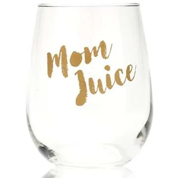 Mom Juice Wine Glass - Funny Gift for Wine Lovers - Mother, Sister, Friend, Birthday, Mother's Day, Christmas,17oz