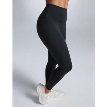 CRZ YOGA Women Butterbreeze Workout Leggings 25 Inches - High Waisted Tummy Control Athletic Gym Yoga Running Cycling Pants Black Medium