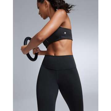 CRZ YOGA Women Butterbreeze Workout Leggings 25 Inches - High Waisted Tummy Control Athletic Gym Yoga Running Cycling Pants Black Medium