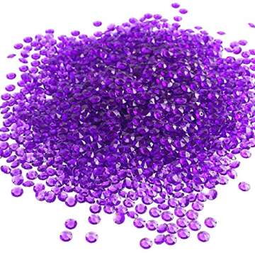 craftjoje 4.5MM 10000pcs Wedding Table Scattering Crystals Acrylic Diamonds Wedding Bridal Shower Party Decorations Vase Fillers (4.5mm, Dark Purple)