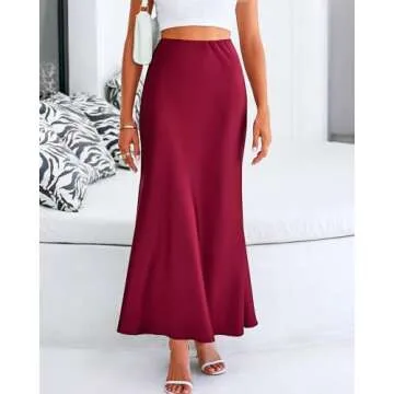 Elegant BTFBM Women's Satin Maxi Skirt for Special Events