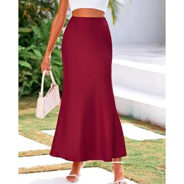Elegant BTFBM Women's Satin Maxi Skirt for Special Events