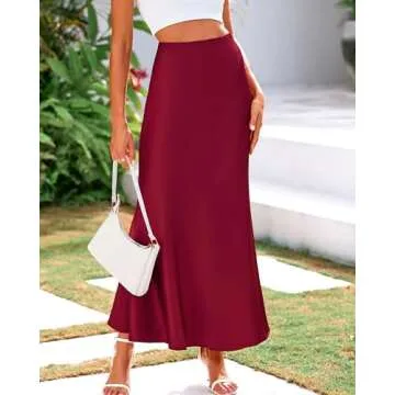 Elegant BTFBM Women's Satin Maxi Skirt for Special Events