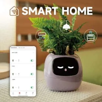 PLANTSIO Smart pet Planter Robot Guidance on Plant Care with Emojis, Adorable Plant Companion with Rich Gesture Interaction, Neat Desk Setup Gift (Green)