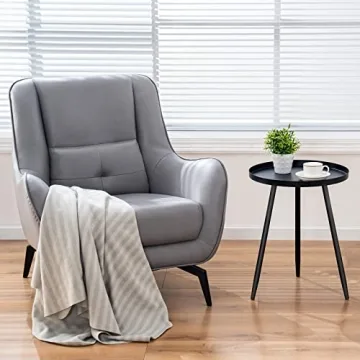 Apicizon 16" Round Side Table - Stylish & Functional Black Accent Table