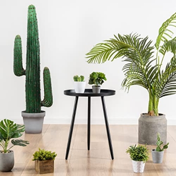 Apicizon 16" Round Side Table - Stylish & Functional Black Accent Table