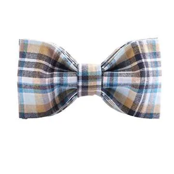 Lionet Paws Dog and Cat Collar with Bowtie Grid Collar Plastic Buckle Light Adjustable Collars for Small Medium Large Dogs