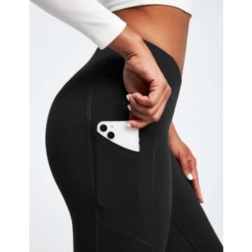 Heathyoga Fleece Lined Leggings with Pockets for Women Thermal Leggings Warm Leggings Women Winter High Waisted Yoga Pants Black