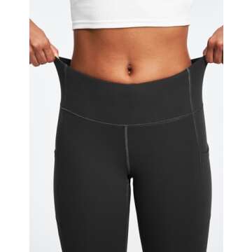 Heathyoga Fleece Lined Leggings with Pockets for Women Thermal Leggings Warm Leggings Women Winter High Waisted Yoga Pants Black