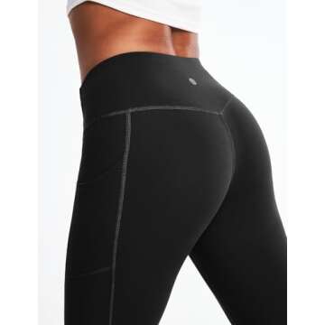 Heathyoga Fleece Lined Leggings with Pockets for Women Thermal Leggings Warm Leggings Women Winter High Waisted Yoga Pants Black