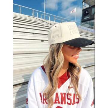 Football Vintage Trucker Hat | Neutral Black/White | College Game Day | Unisex Adjustable Snapback | Trendy Embroidery