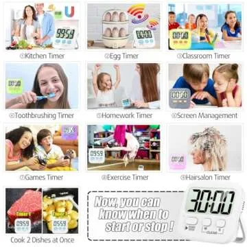 Antonki Digital Kitchen Timer for Kids & Cooking - 2 Pack