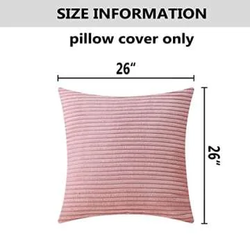 Home Brilliant Baby Pink Throw Pillow Cover 26x26 inch