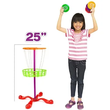 K-Roo Sports Little Flyers Family Disc Golf Set | Mini Discs & Basket