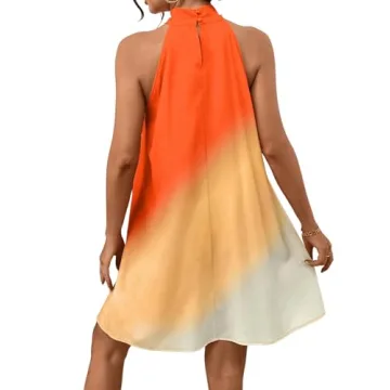 Milumia Women's Ombre Print Halter Dress Summer Casual