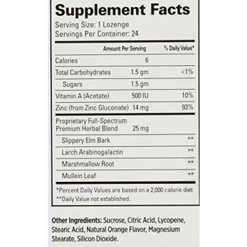 Quantum Therazinc Orange, 24 Count Acetate Lozenges, 0.5 Unit