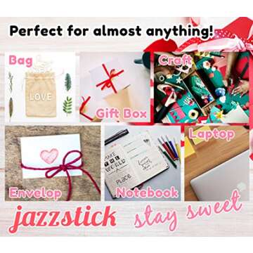 Jazzstick 10-Sheet Valentines Heart Stickers Glitter Red & Colors Value Pack Bulk 05