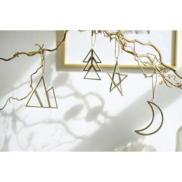 Unique Set of 8 Gold Christmas Ornaments - Handmade Decor