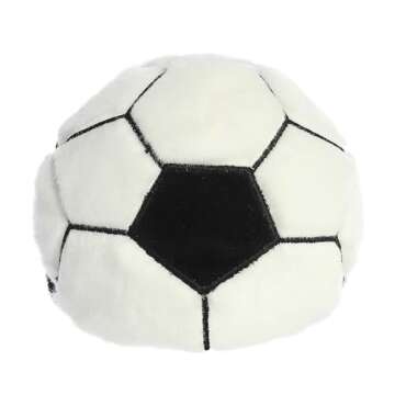 Aurora® Adorable Palm Pals™ Striker Soccerball™ Stuffed Animal - Pocket-Sized Play - Collectable Fun - Black 5 Inches