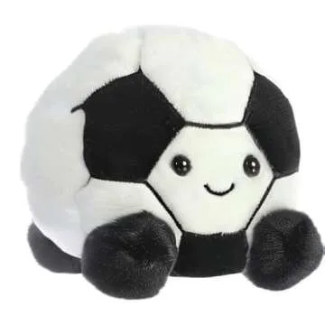Aurora® Adorable Palm Pals™ Striker Soccerball™ Stuffed Animal - Pocket-Sized Play - Collectable Fun - Black 5 Inches