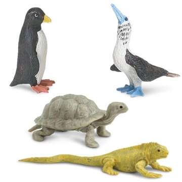 Safari Ltd. Galapagos Wildlife TOOB - Figurines of Seal, Blue-Footed Booby, Tortoise & More - Fun Educational Play Toy for Boys, Girls & Kids Ages 3+