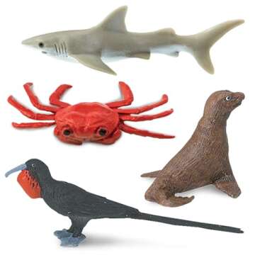 Safari Ltd. Galapagos Wildlife TOOB - Figurines of Seal, Blue-Footed Booby, Tortoise & More - Fun Educational Play Toy for Boys, Girls & Kids Ages 3+