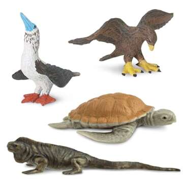 Safari Ltd. Galapagos Wildlife TOOB - Figurines of Seal, Blue-Footed Booby, Tortoise & More - Fun Educational Play Toy for Boys, Girls & Kids Ages 3+